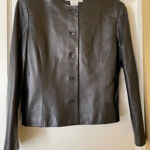 Classic Jones New York Women's Black Leather Jacket